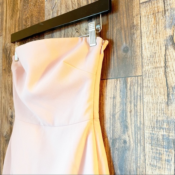 Likely strapless blush pink dress, fold over envelope style skirt - Picture 4 of 8